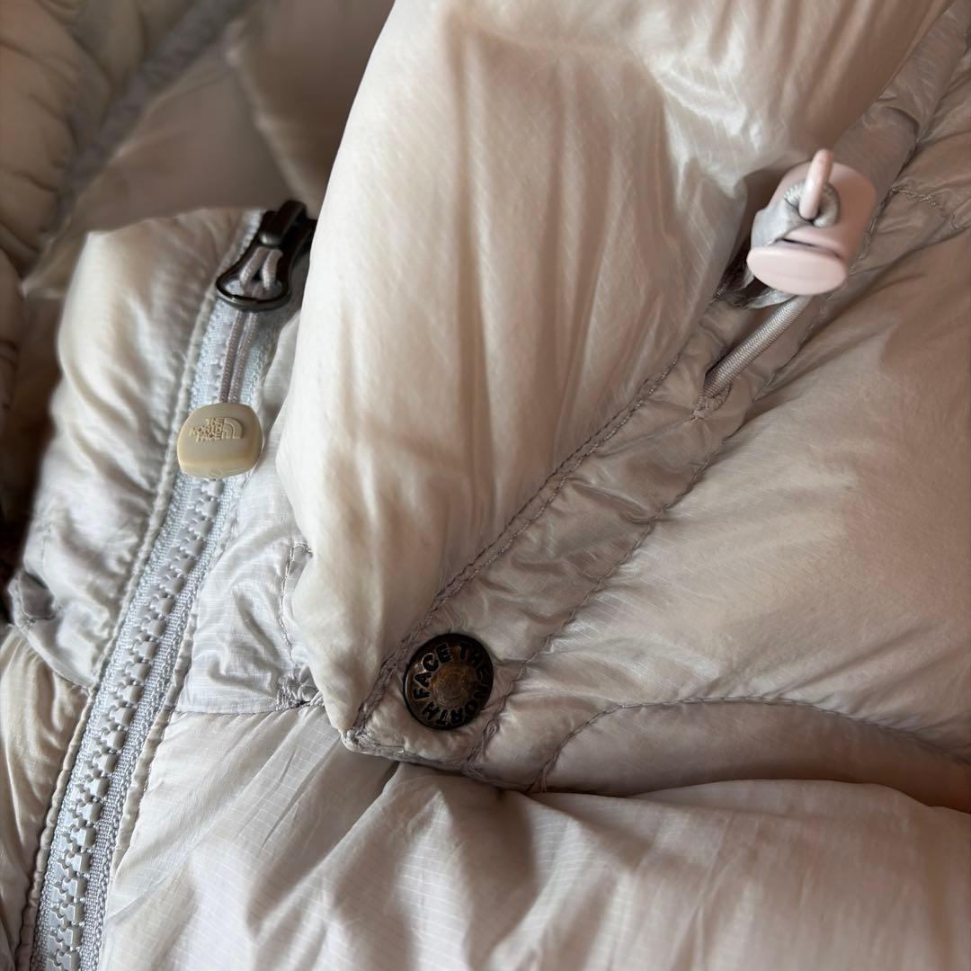 Mノースフェイスレディース800ホワイトシルバーダウンジャケットパーカー