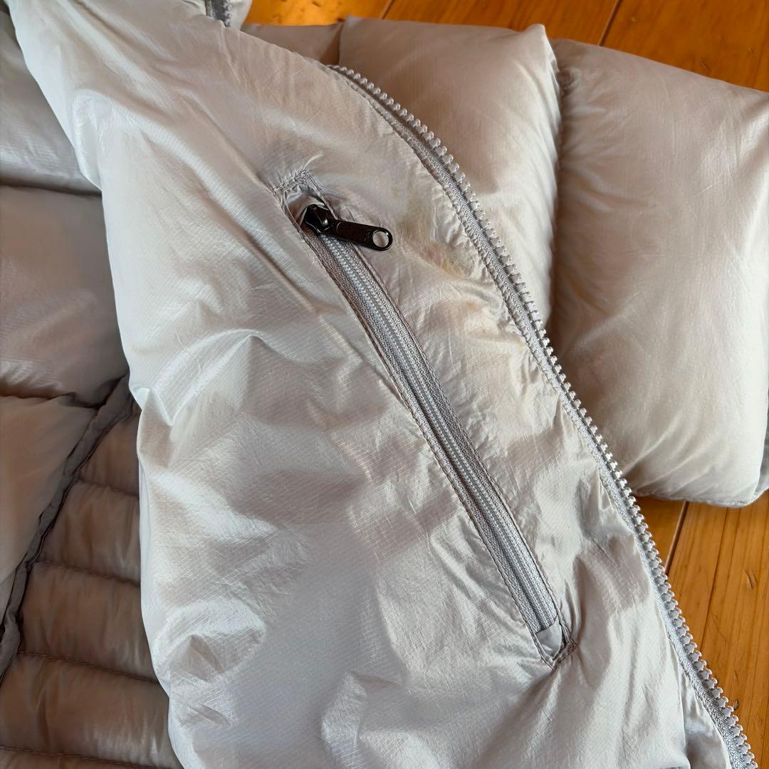 Mノースフェイスレディース800ホワイトシルバーダウンジャケットパーカー