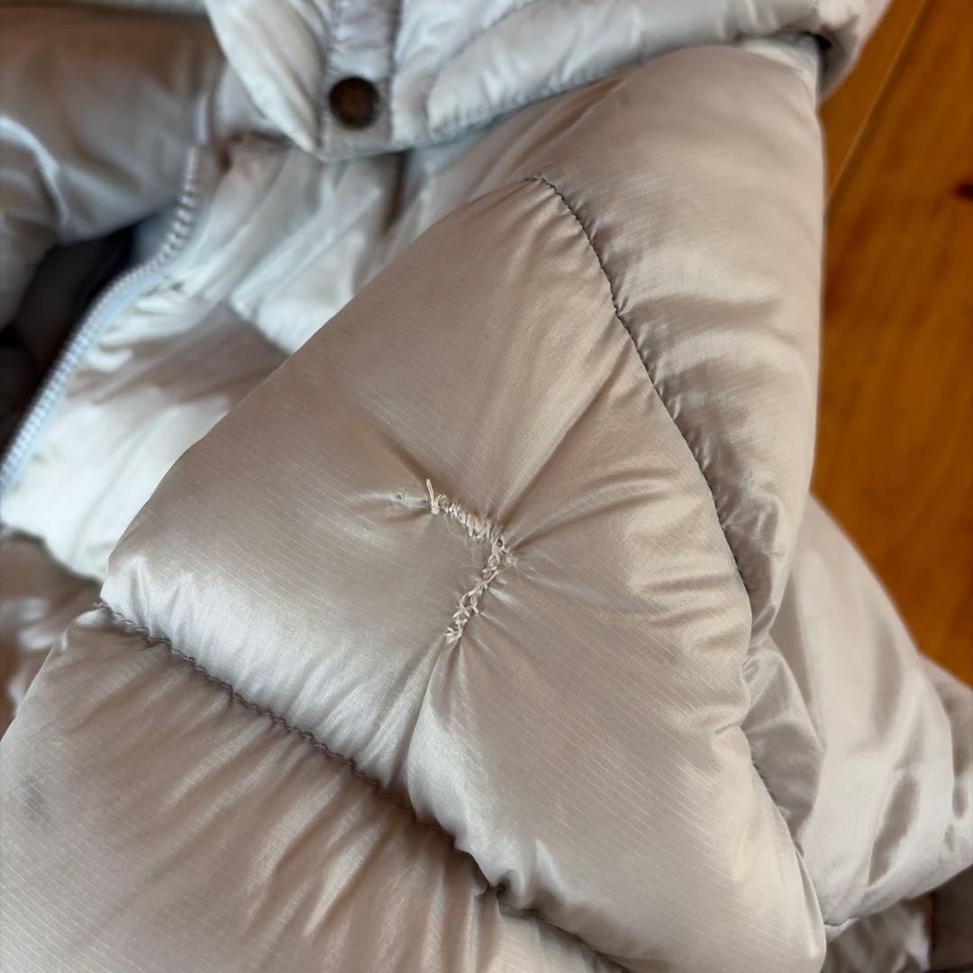 Mノースフェイスレディース800ホワイトシルバーダウンジャケットパーカー