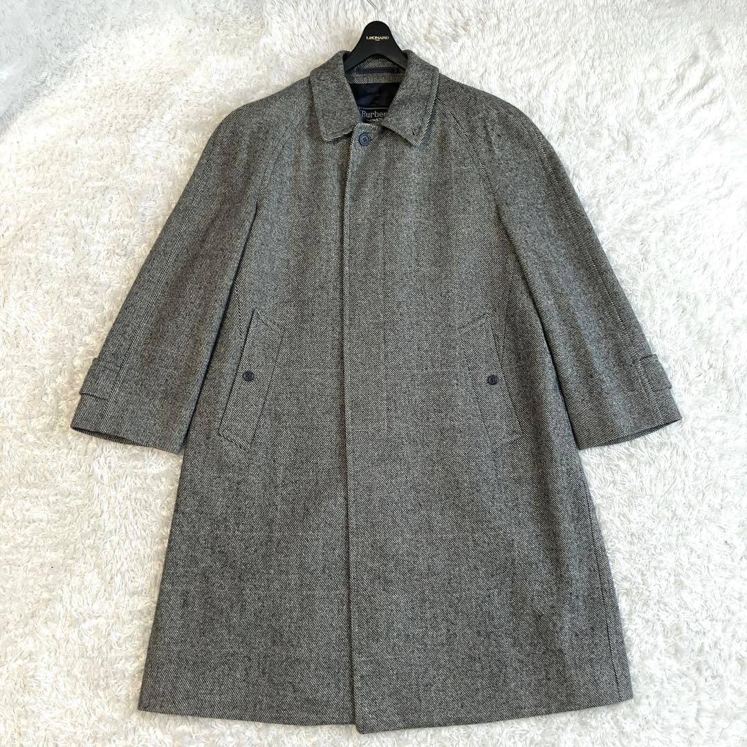カシミヤ混✨バーバリーズ ステンカラーコート チェスターコート グレンチェック
