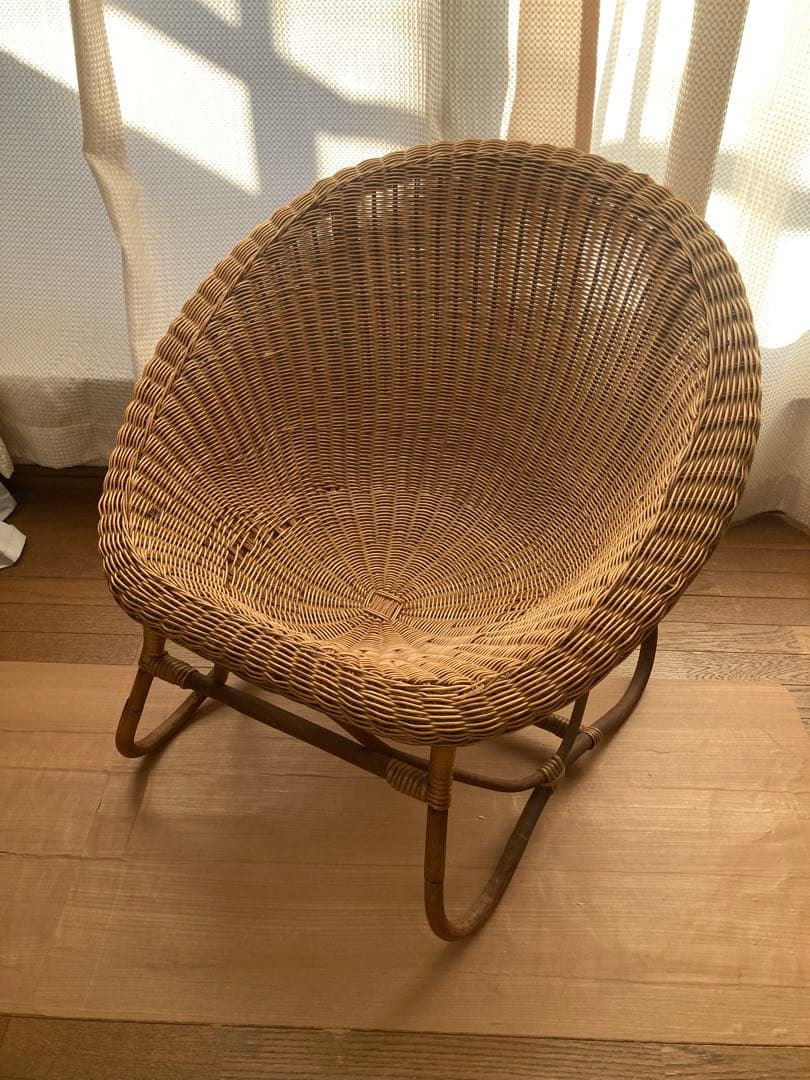 ヴィンテージ　オールドラタン　ラウンドチェア　椅子