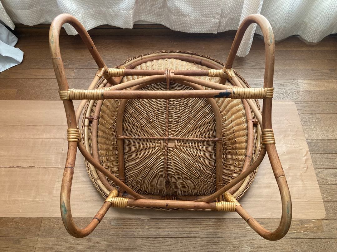 ヴィンテージ　オールドラタン　ラウンドチェア　椅子