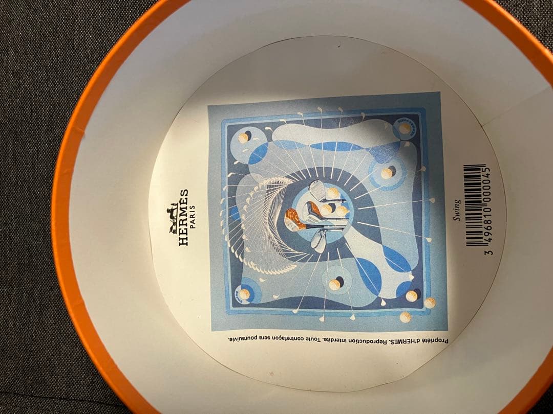 HERMES プリーツスカーフ 青系