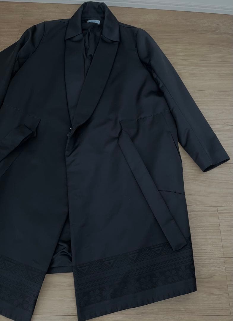 【超美品】SISE ダブルショールカラートライバル柄ビッグコート サイズ1