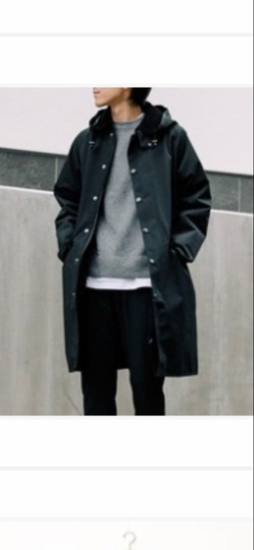 メンズ　バブアー　正規品　ブルガリア製ハーフコート　ブラック　フード取り外し可