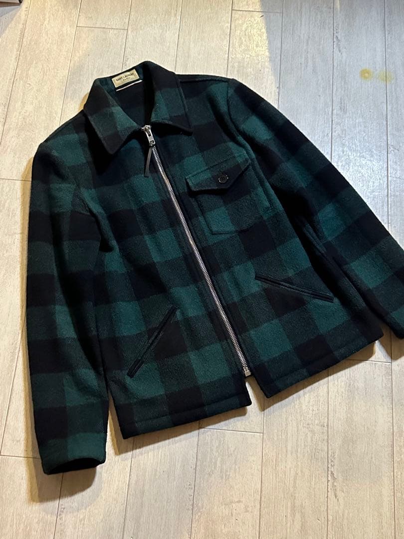【エディ期】SAINT LAURENT チェック ジャケット ブルゾン 13aw