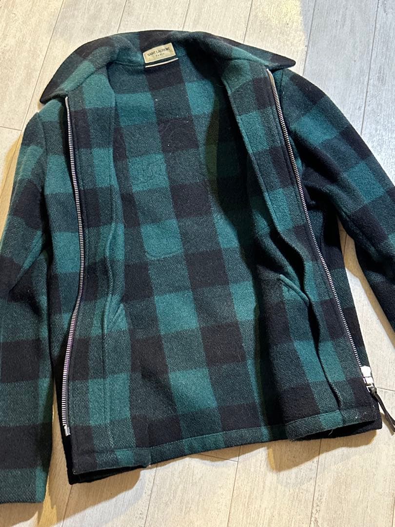 【エディ期】SAINT LAURENT チェック ジャケット ブルゾン 13aw
