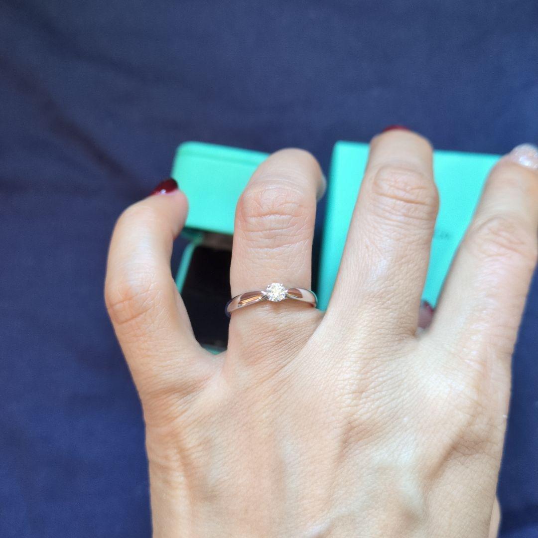 ティファニー ハーモニーリング 0.22ct 14号 pt950 美品