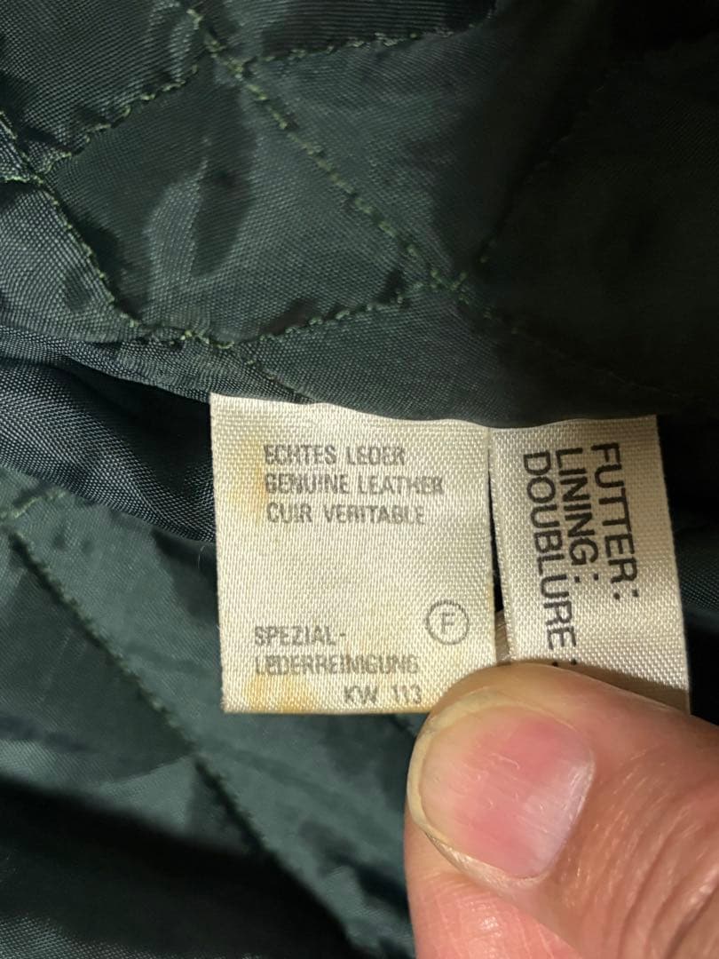 BALLY グリーン　カーキ　 レザー ロングコート ベルト付き