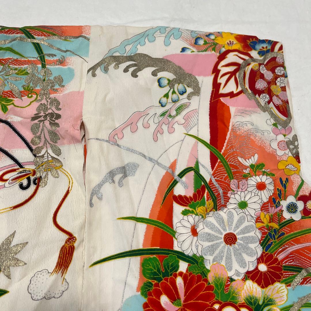 七五三　3歳　被布　着物　アンティーク　正絹　ピンク