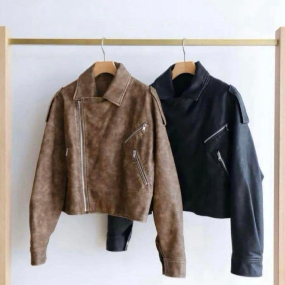 【美品】SeaRoomlynn Vintage ECOレザーショートライダース