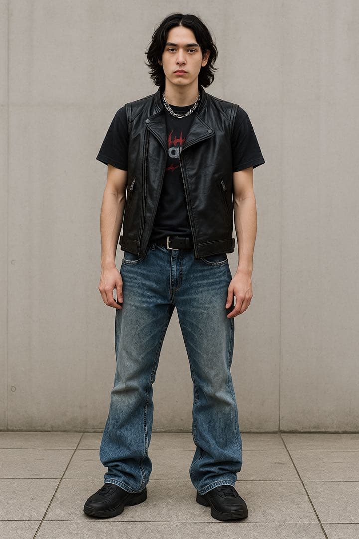 【美品】Pledge プレッジ ライダースベスト レザー 本革 牛革 48 M
