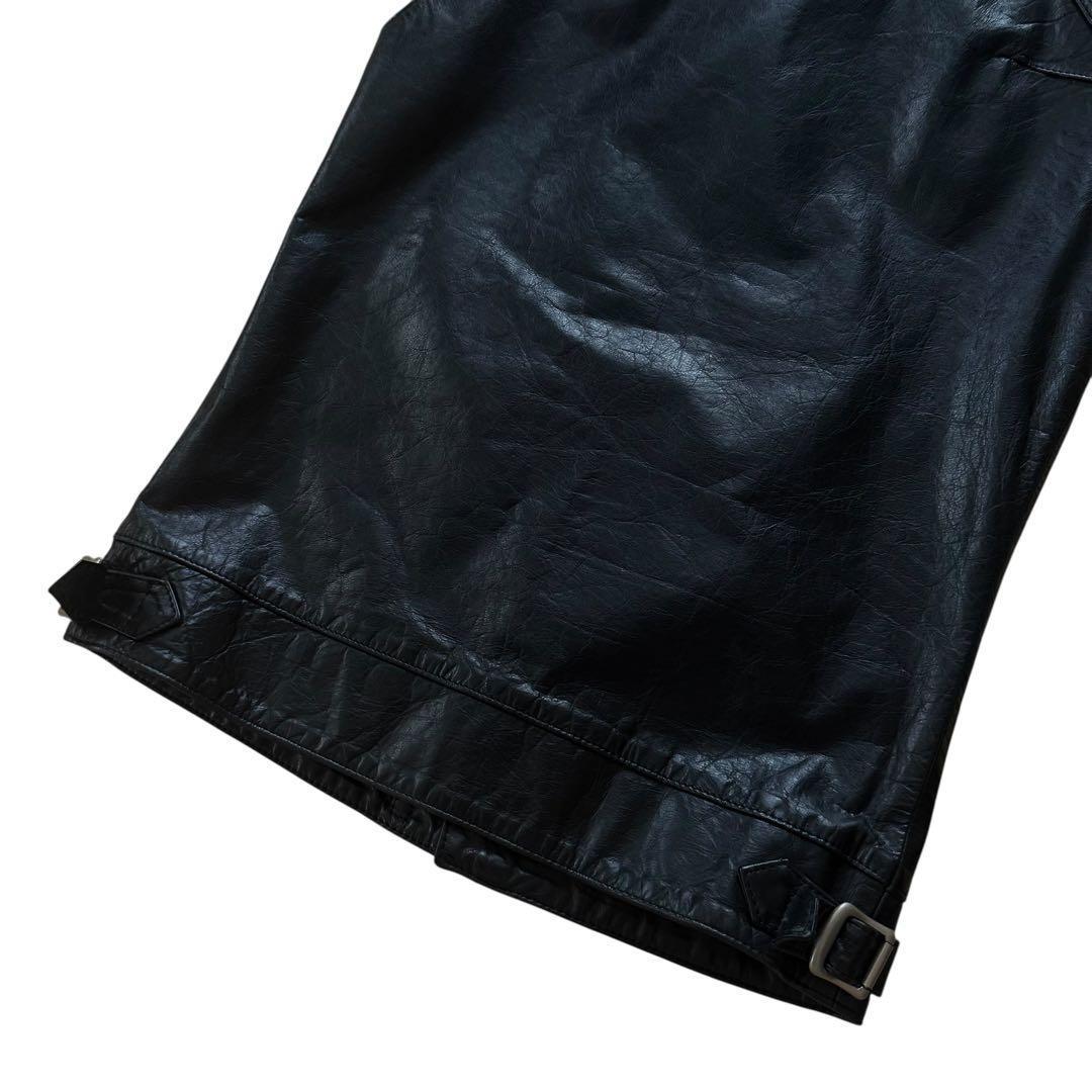 【美品】Pledge プレッジ ライダースベスト レザー 本革 牛革 48 M