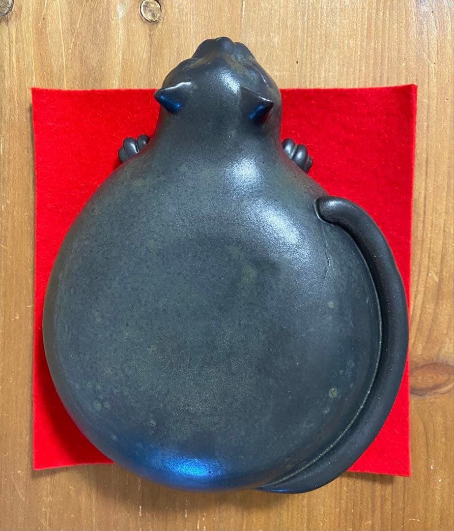 中古品♡【鏡餅 猫】黒猫♡鏡餅♡福猫♡
