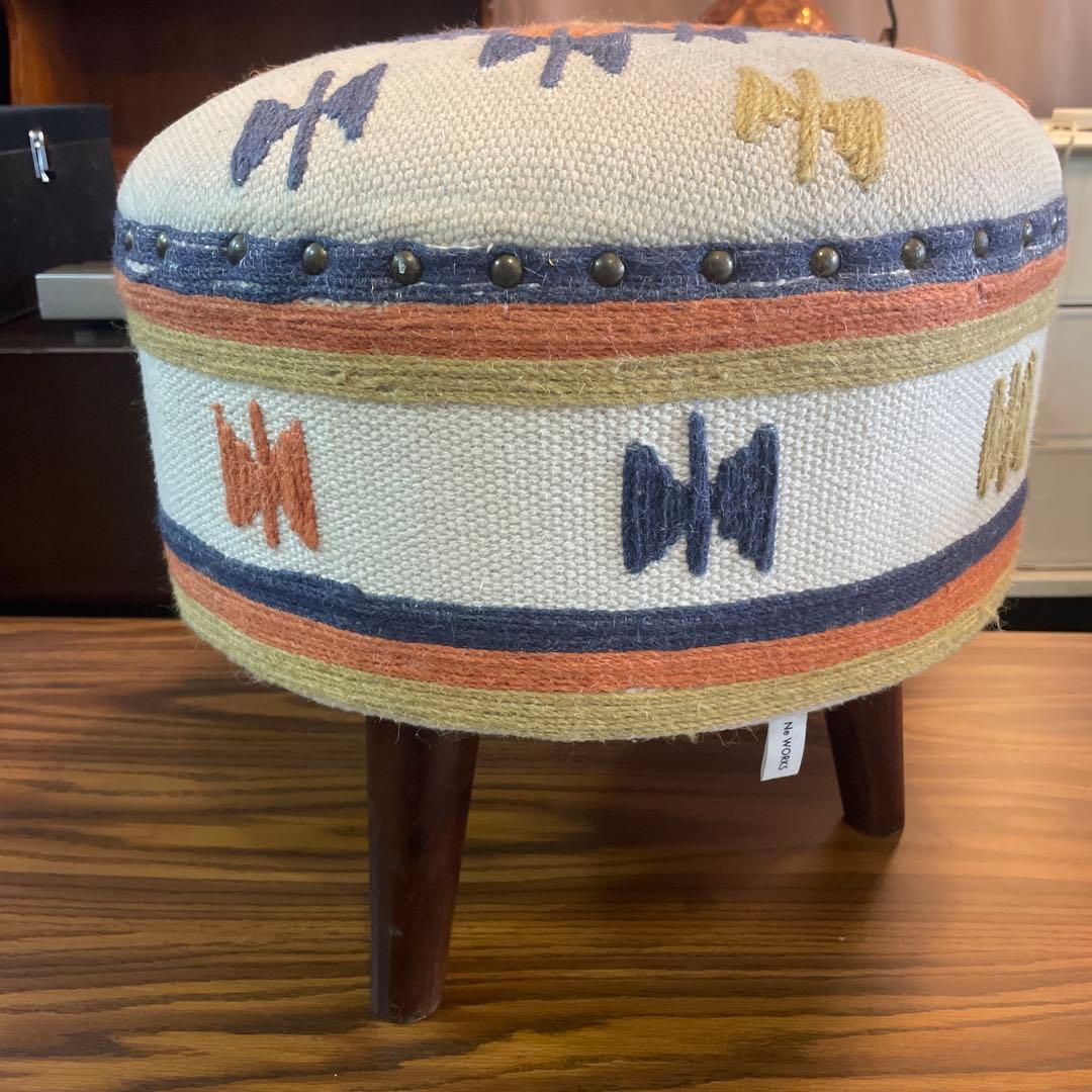 アンティーク・北欧風・木製脚付きスツール NEWORKS NO2