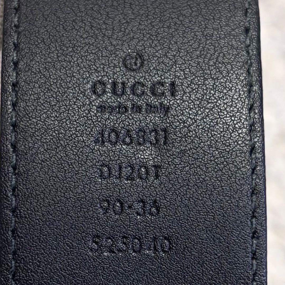 極美品✨ GUCCI ベルト マーモント レザー ブラック GG 刻印 近年
