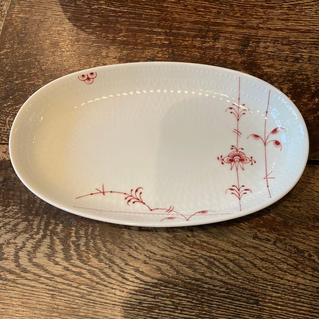 ロイヤルコペンハーゲン バーガンディパルメッテ オーバルプレート 6枚セット