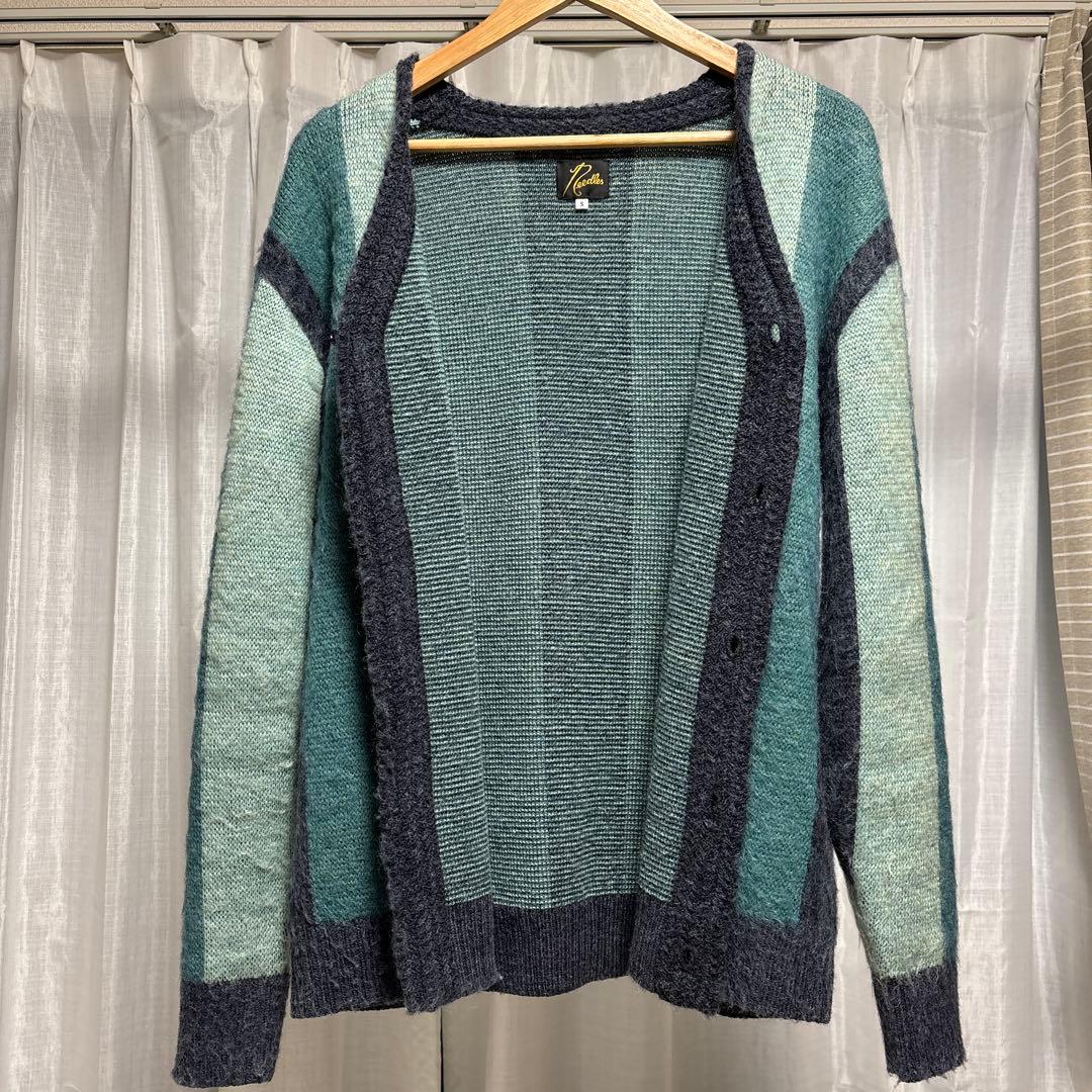 needles モヘアカーディガン　beauty&youth別注 ストライプ　S