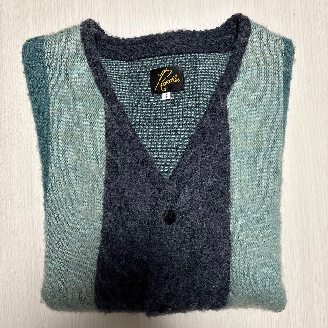 needles モヘアカーディガン　beauty&youth別注 ストライプ　S