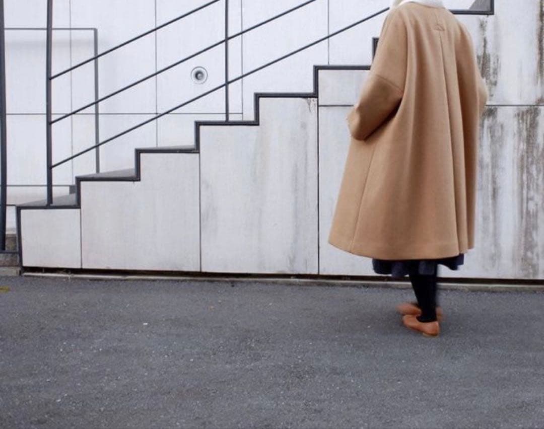 ネストローブ　nest Robe　二重織りビーバーノーカラーコート