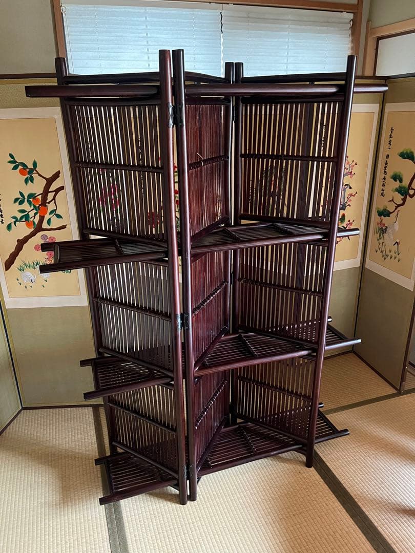 竹 飾り棚 衝立 昭和レトロ 什器 インテリア