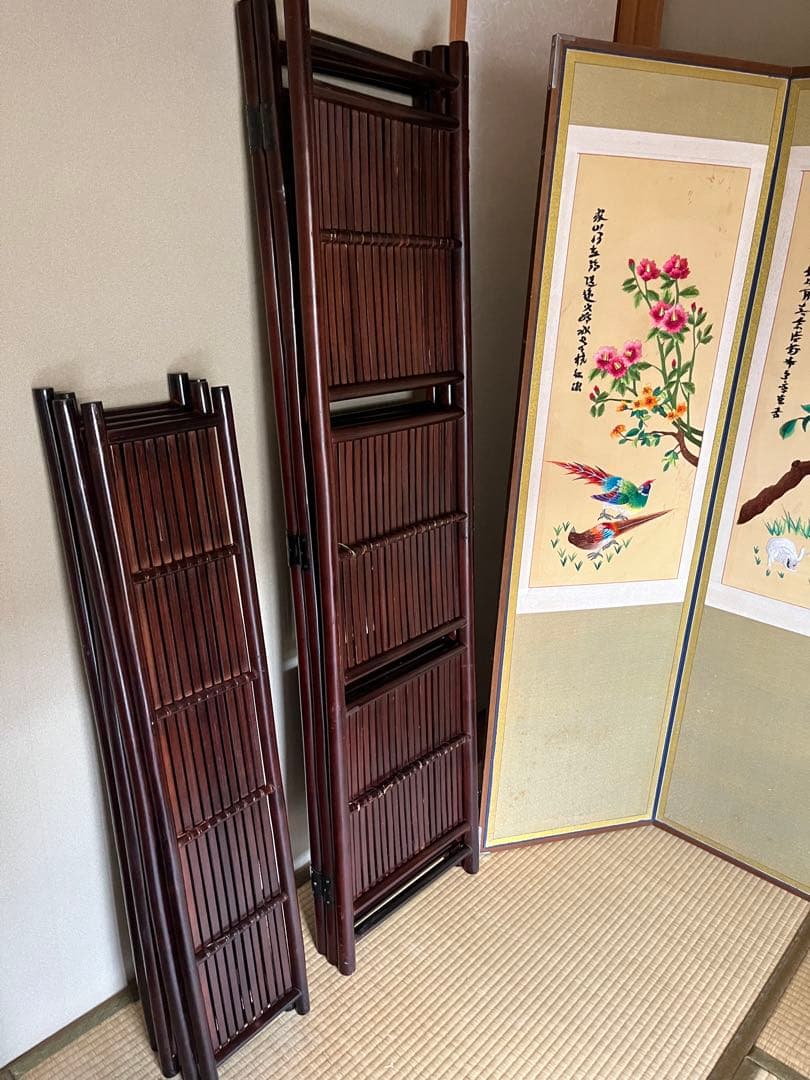 竹 飾り棚 衝立 昭和レトロ 什器 インテリア