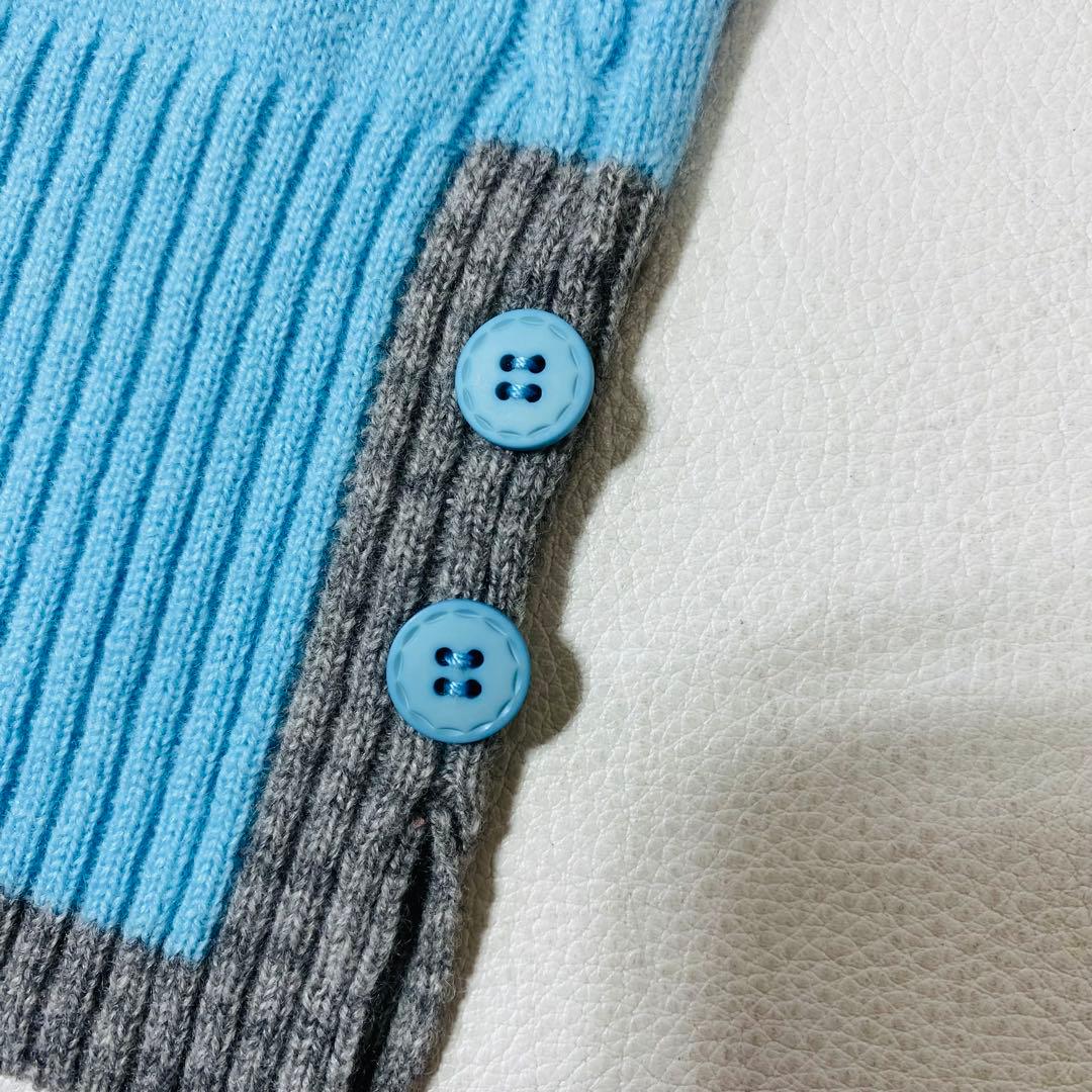 美品 レリアン プラスハウス ホワイトレーベル バイカラーハイネックニット