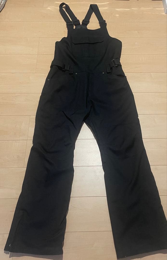 スノーボードウェア フード付き ネイビー ベージュ ビブパン　黒