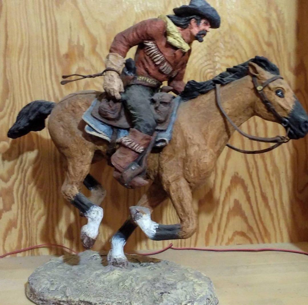 「Pony Express」 古き良きアメリカの大陸横断の速達郵便の彫刻