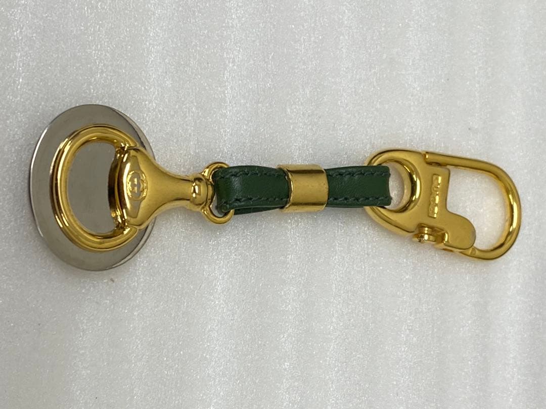 3-2458 オールドグッチ キーホルダー インターロッキング ヴィンテージ箱付
