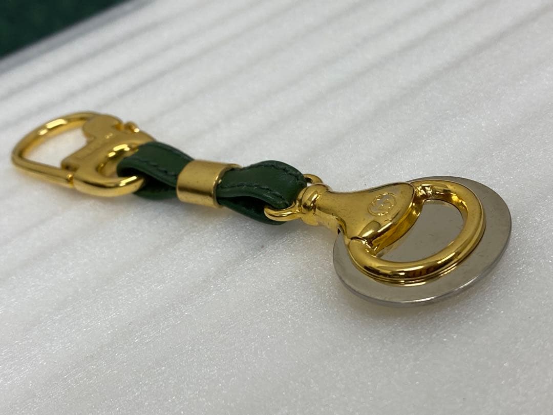 3-2458 オールドグッチ キーホルダー インターロッキング ヴィンテージ箱付