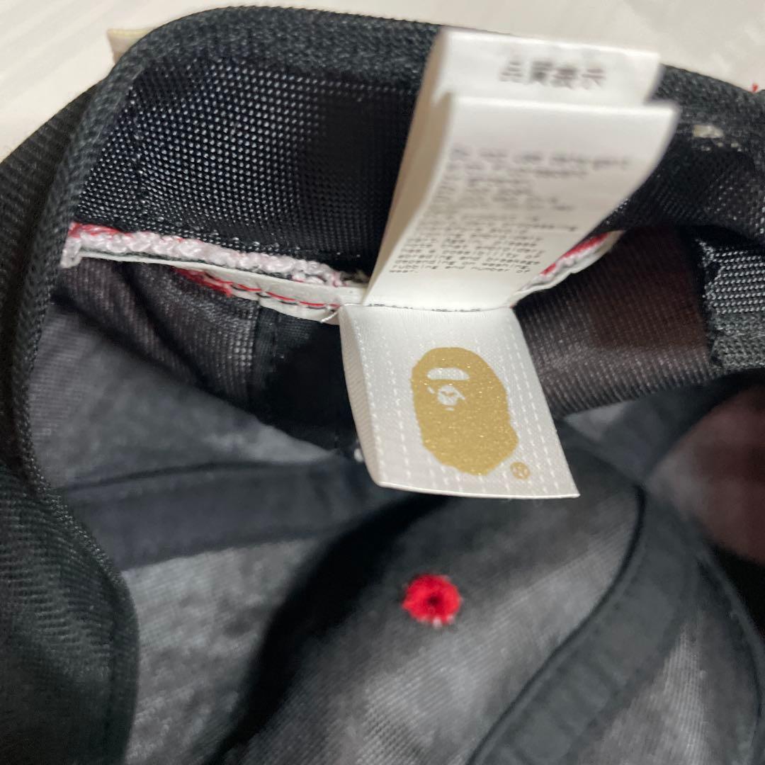 アベイシングエイプ キャップ 赤系 チェック