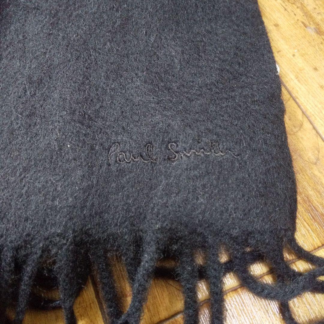 Paul Smith ブラック カシミヤ マフラー F