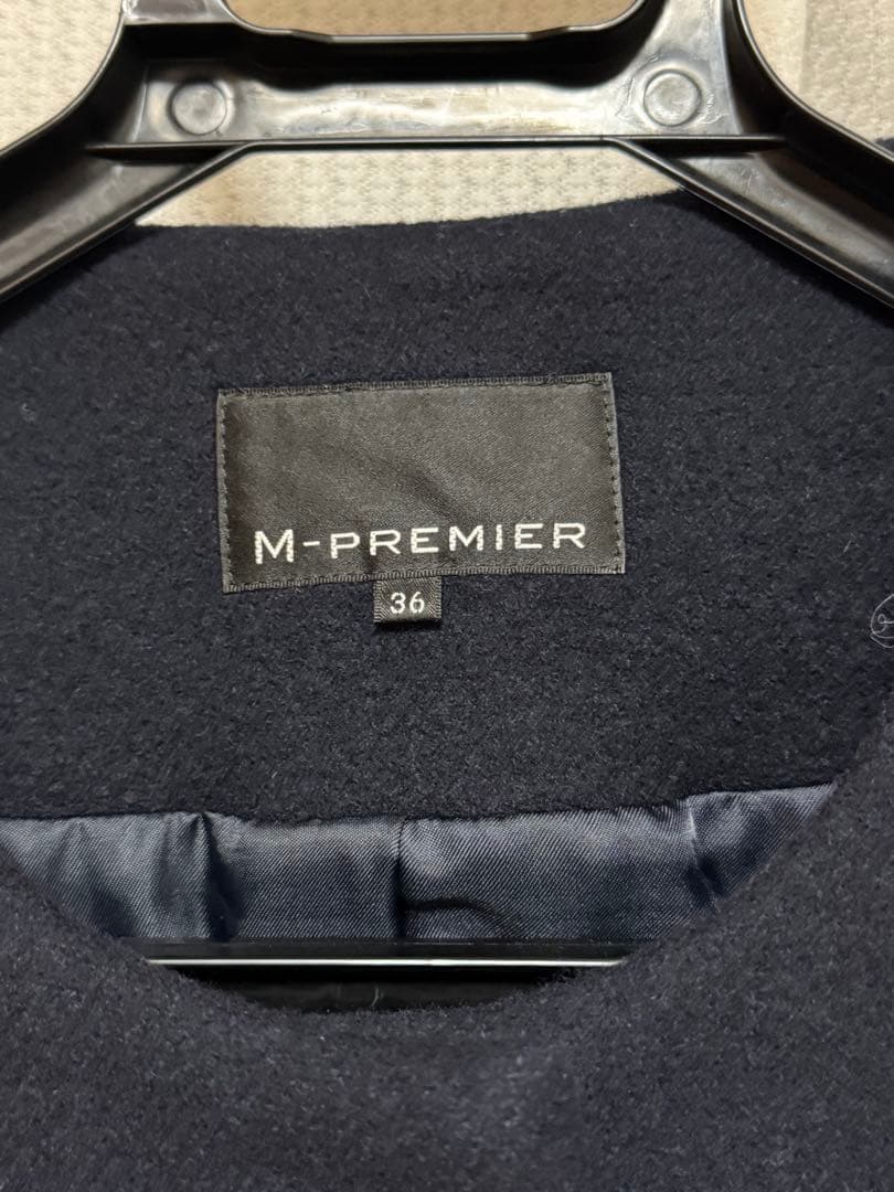 ★美品★エム・プルミエ★M-PREMIER ネイビー コート36（S）7号
