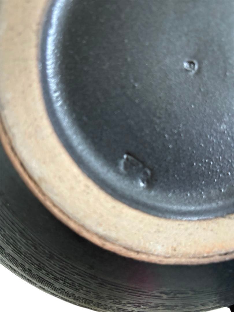 しがらき焼　花瓶　壺型　花器　フラワーベース　銘あり　明山作　共箱あり　捻り耳