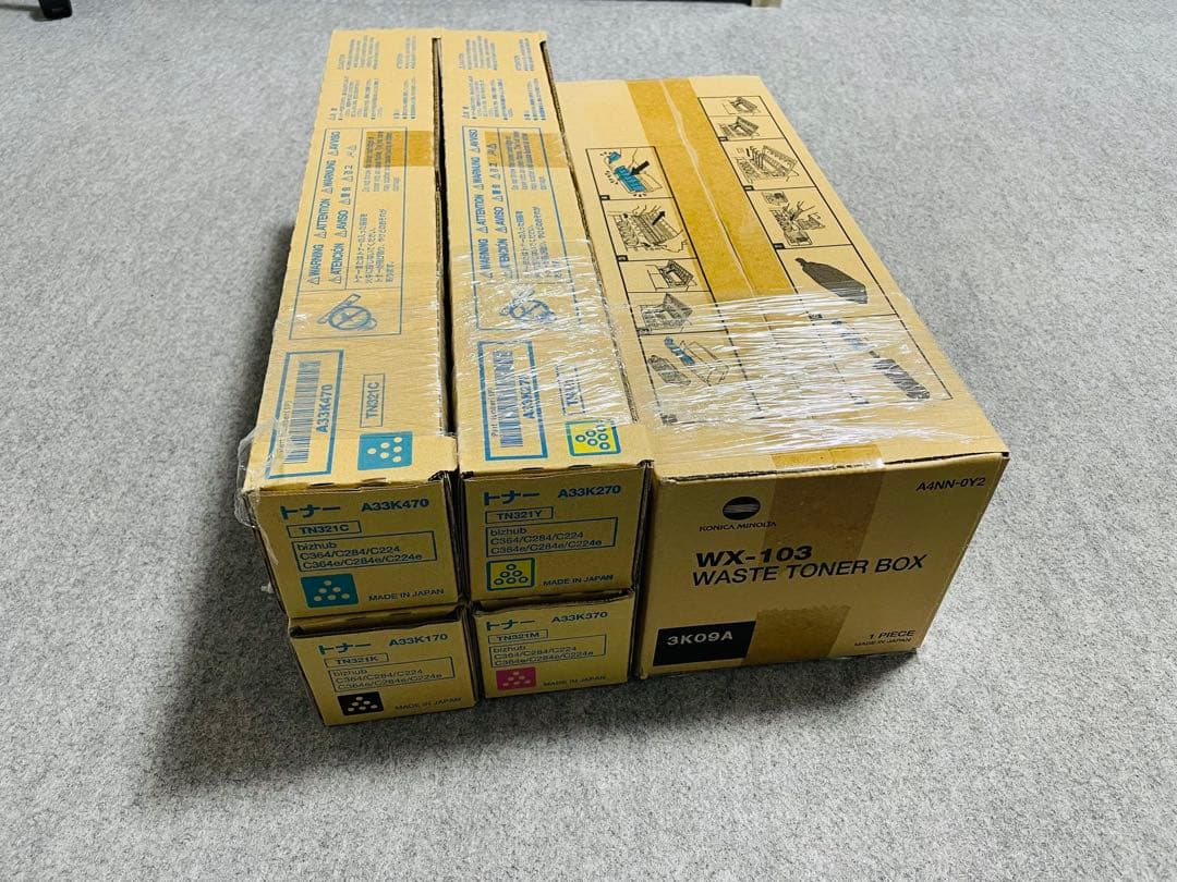 ◆コニカミノルタ トナー TN321 4色 ＋ 廃棄トナーボックスWX-103