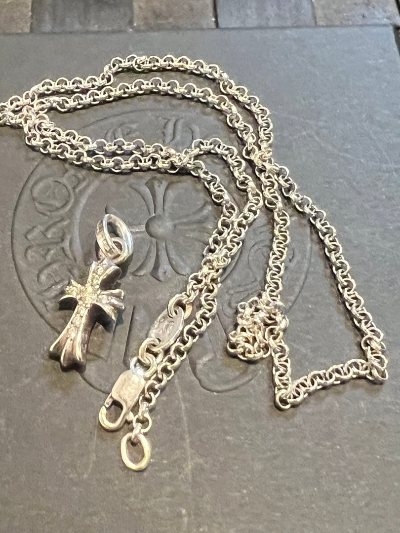 CHクロスベビーファットパヴェダイヤモンド　18インチロールチェーンセット