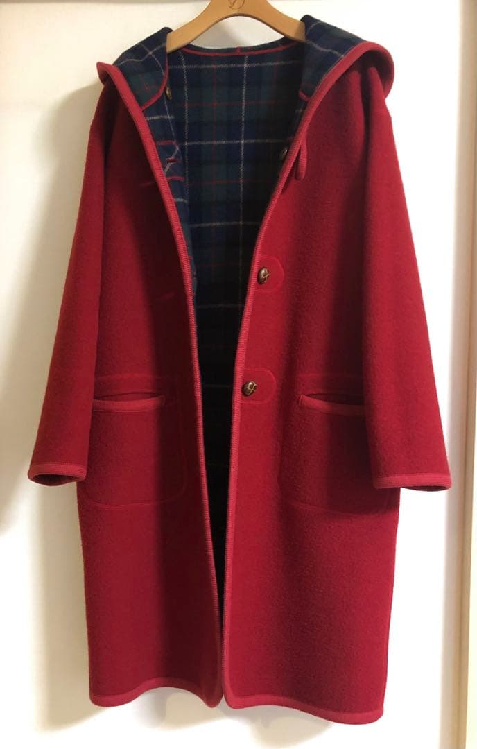 元町　lebeau チャーミングコート リバーシブル ダブルフェイス　赤 美品