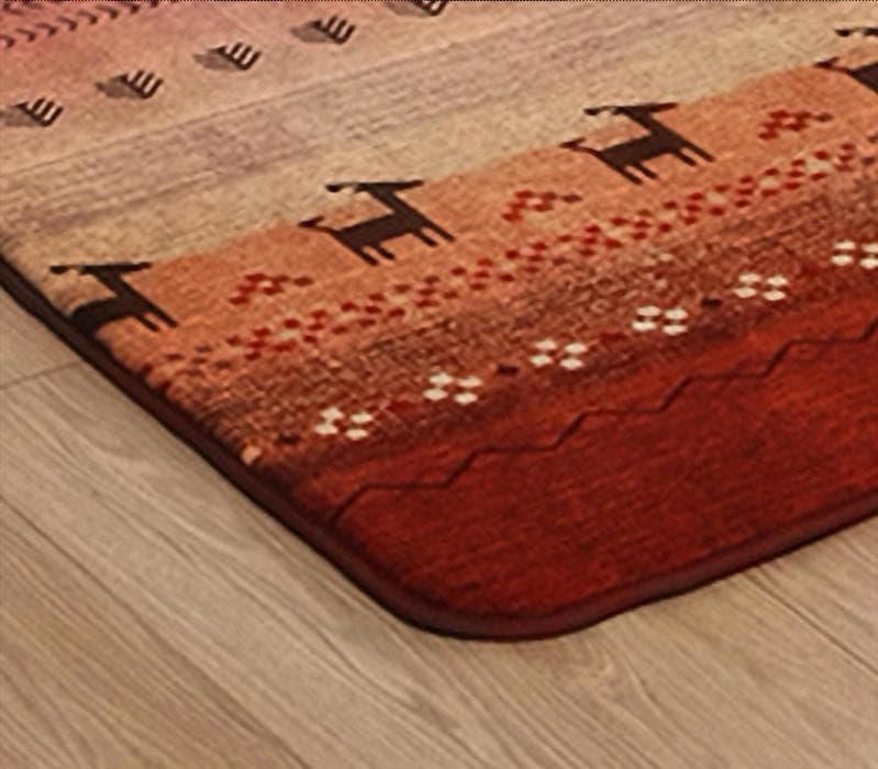 【1周年10%値引】ギャベ柄 ラディ6畳用 約 220x320cm オレンジ