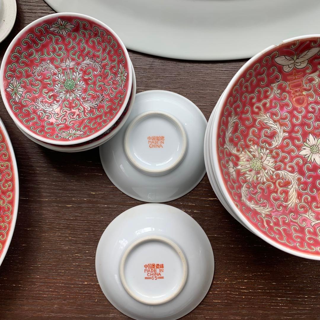 おまけ醤油差し追加【直接取引限定】景徳鎮② 22セット　茶器　食器　中華料理