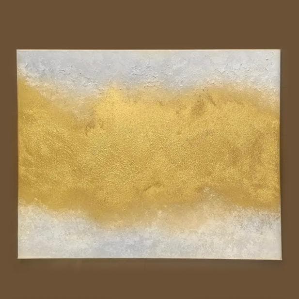大きい抽象画｜803×652｜現代アート 絵画　テクスチャーアート　大きめ　金白