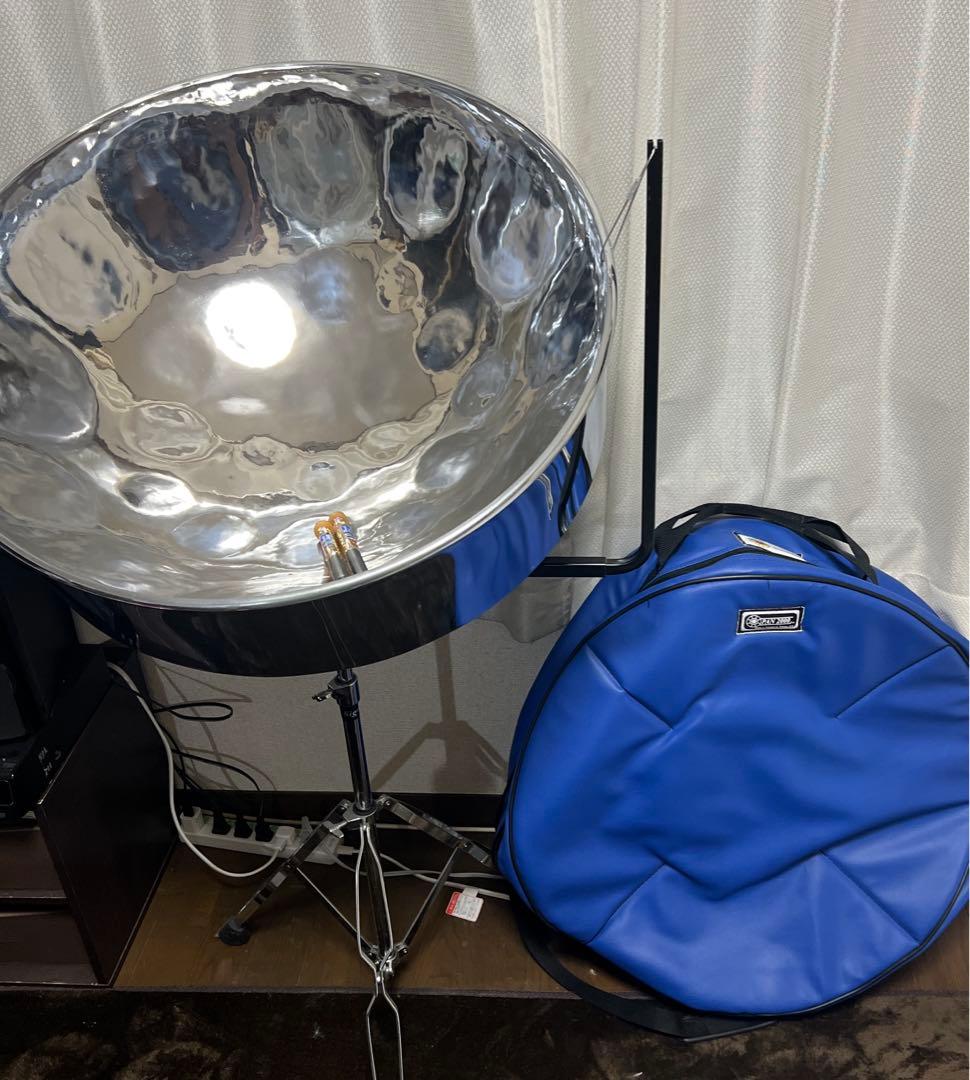 スティールパン ローテナーパン スタンド、マレット、ケース、本付