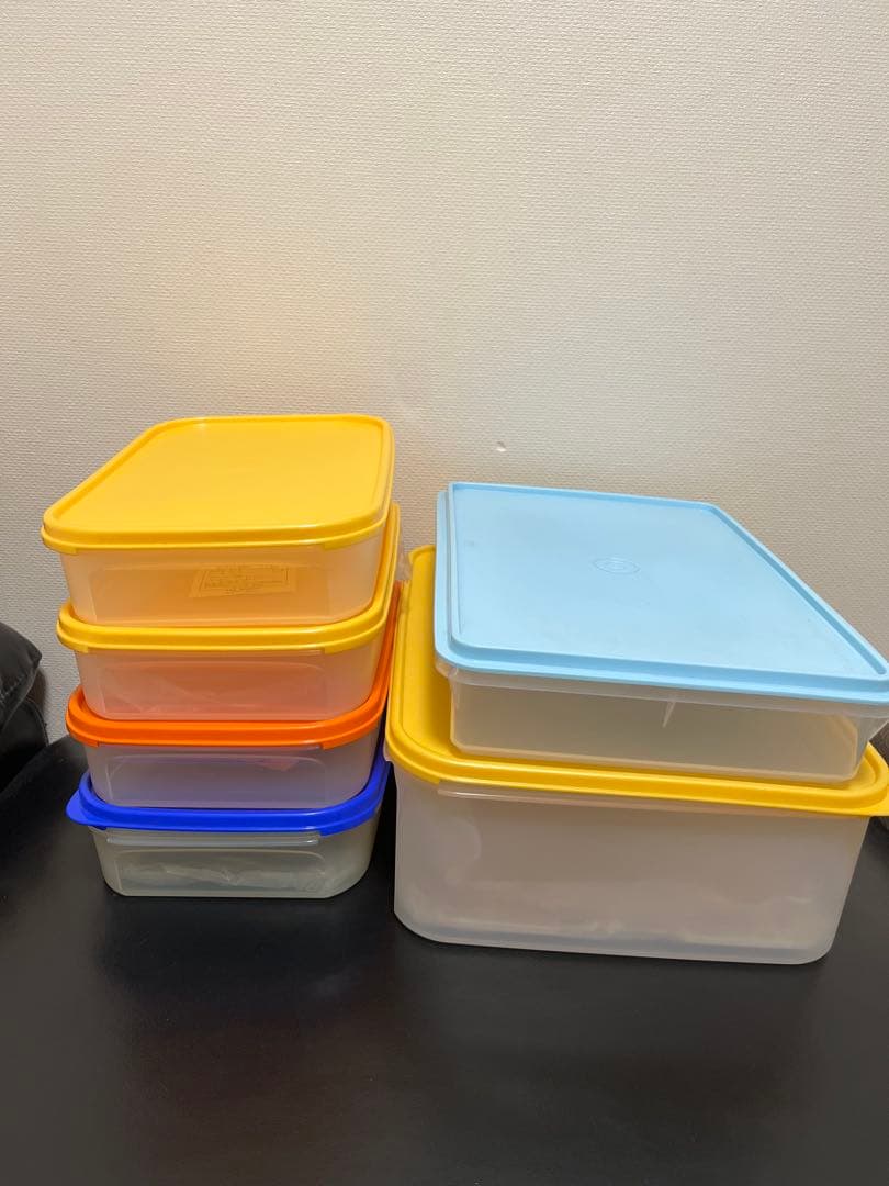 タッパーウェア　MMダブル　MMワイド　#1 薄型ケース　6点　すのこ付き