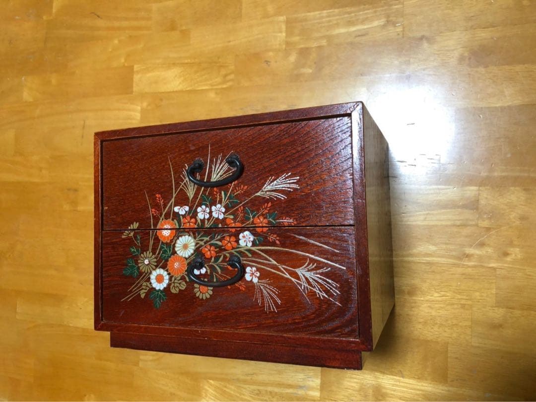 和小物入れ 2段引き出し 小物　レトロ　整理タンス 木製　昭和