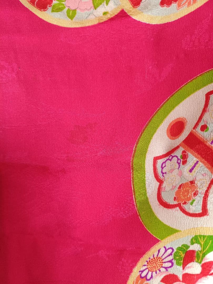 アンティークマゼンダ系ピンク着物と作り帯