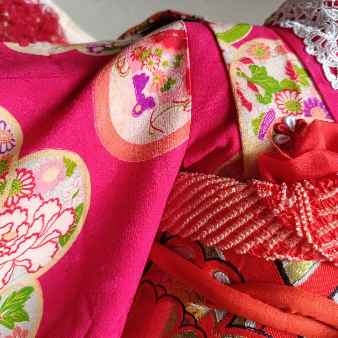 アンティークマゼンダ系ピンク着物と作り帯