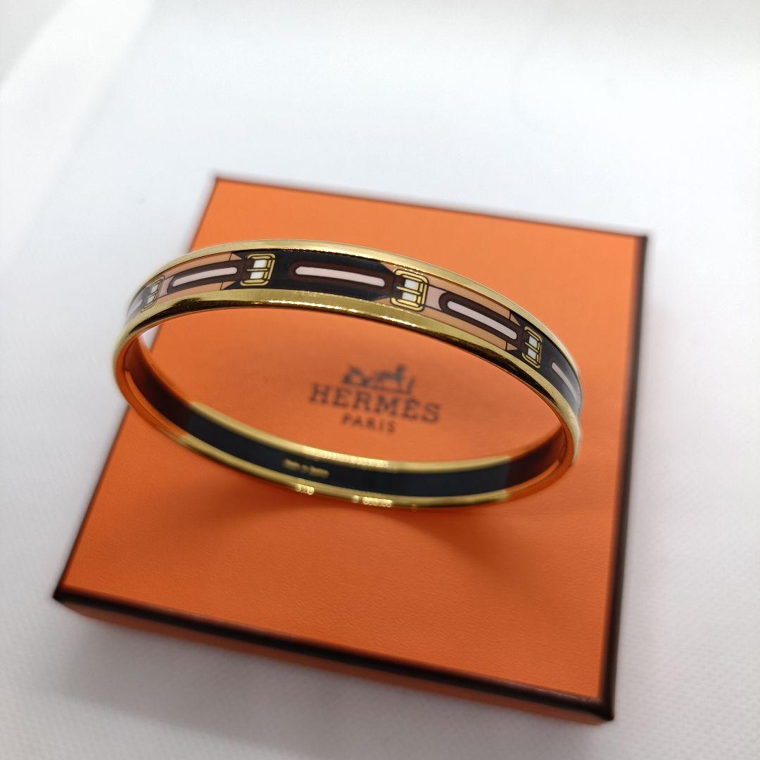 a*a様 極美品✨　HERMES エマイユPM ブレスレット　バングル　ゴールド