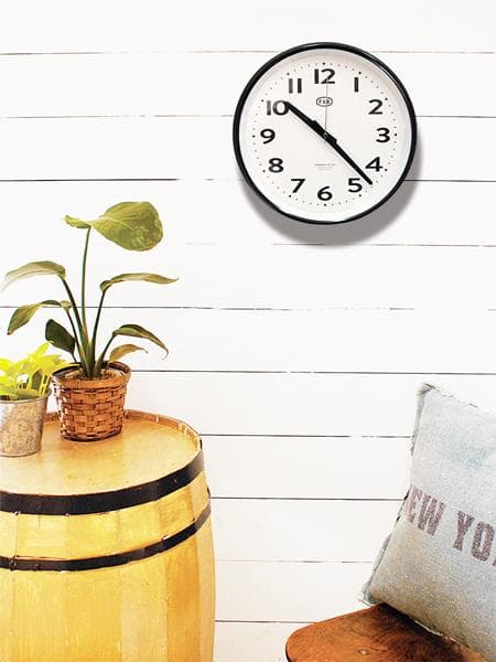 ステーション ウォールクロック 壁掛け時計 ブラック/スイープ式 36.5cm