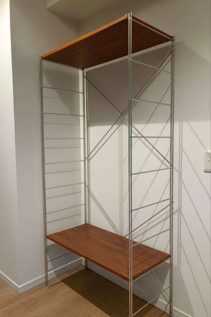 無印良品ステンレスユニットシェルフワイド大・ウォールナット材棚5段＋2段セット