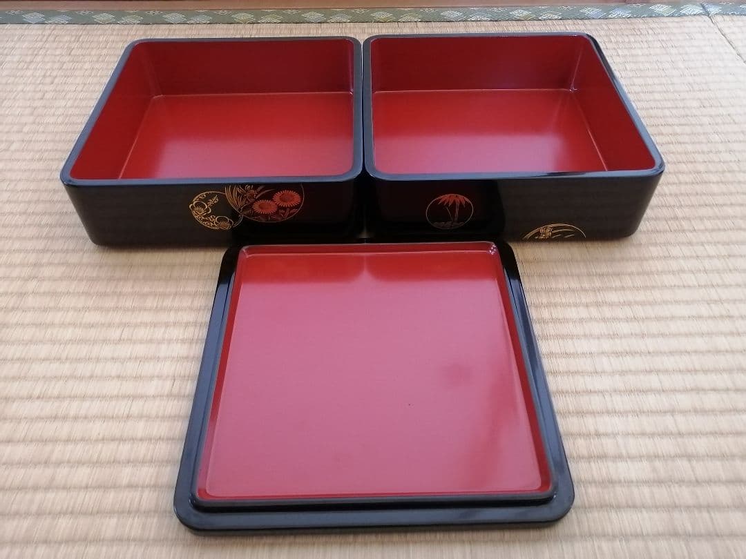 【輪島塗】最終値下げ　沈金　二段　重箱